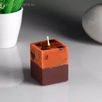 Свеча- куб "Апельсин- кофе" ароматическая, 5×6 см