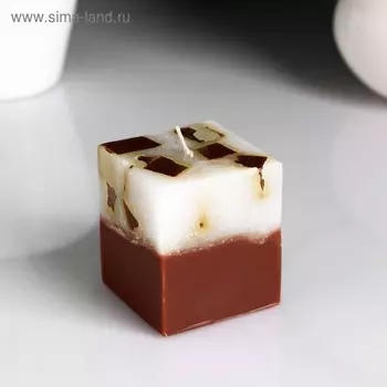 Свеча- куб с мозаикой "Кофе" ароматическая, 5×6 см