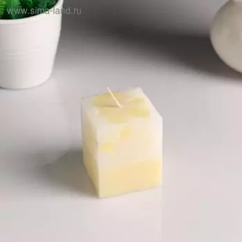 Свеча- куб с мозаикой "Ваниль" ароматическая, 5×6 см