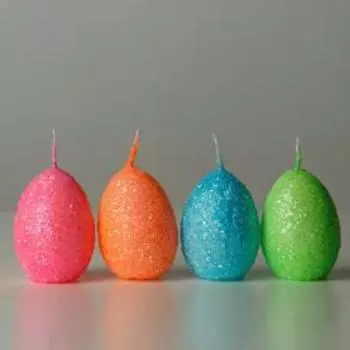 Свеча "Пасхальное яйцо" с блестками, 4.3х6,4 см, 58 гр, МИКС