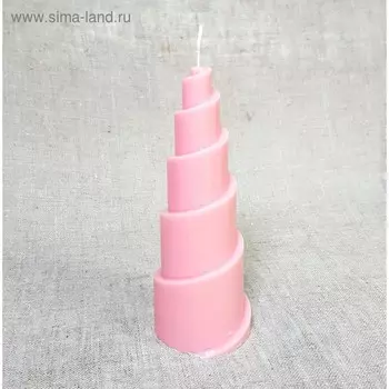 Свеча пирамида "Рожок" 7,8х7,5х20,8 коралловый