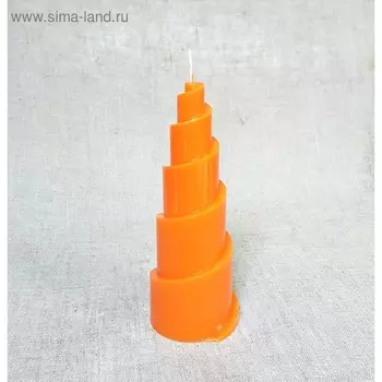 Свеча пирамида "Рожок" 7,8х7,5х20,8 оранжевый