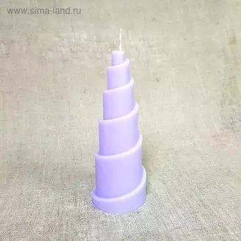 Свеча пирамида "Рожок" 7,8х7,5х20,8 сиреневый
