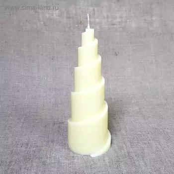 Свеча пирамида "Рожок" 7,8х7,5х20,8 сливочный