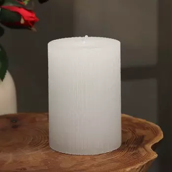 Свеча-цилиндр «Рельеф», 710 см, перламутровый металлик