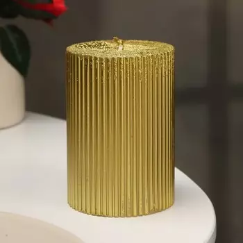 Свеча "Рельеф", 710см, золотой металлик