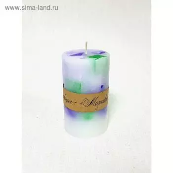 Свеча "Ручная работа" цилиндр Мозаика 60*100 Лавандовая