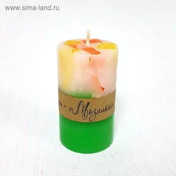 Свеча "Ручная работа" цилиндр Мозаика 60х100 Цитрусовый микс