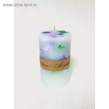Свеча "Ручная работа" цилиндр Мозаика 70*110 Лавандовая