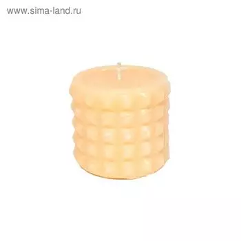 Свеча "Ручная работа" цилиндр "В кристаллах" 63*75 абрикосовый
