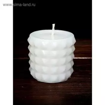 Свеча "Ручная работа" цилиндр "В кристаллах" 63*75 белый