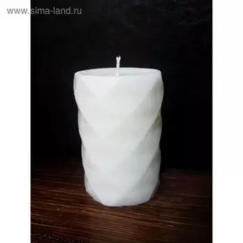 Свеча "Ручная работа" цилиндр "В кристаллах" 70*105 белый