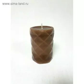 Свеча "Ручная работа" цилиндр "В кристаллах" 70*105 коричневый