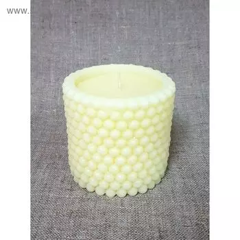 Свеча "Ручная работа" цилиндр "Жемчужный" 100*95 сливочный