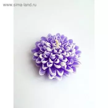 Свеча "Ручная работа" Хризантема фиолетовая с белым 7*2,7