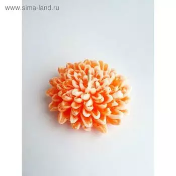 Свеча "Ручная работа" Хризантема оранжевая с белым 7*2,7