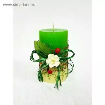 Свеча "Ручная работа" "Летняя" 60*100 с божьими коровками