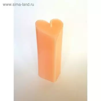 Свеча "Ручная работа" пирамида "Сердце" 68*150 абрикосовая