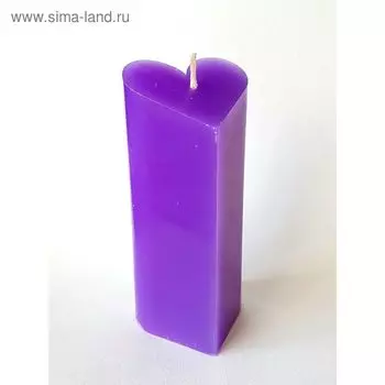 Свеча "Ручная работа" пирамида "Сердце" 68*150 фиолетовая