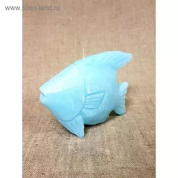 Свеча "Ручная работа" "Рыба" 15*11 голубая