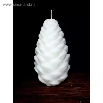 Свеча "Ручная работа" Шишка большая 165*90*90 белая