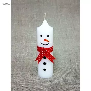 Свеча "Ручная работа" "Снеговичок" 4*13,5
