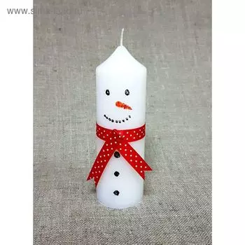 Свеча "Ручная работа" "Снеговичок" 5*15,5