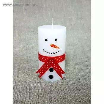 Свеча "Ручная работа" "Снеговичок" 5,2*9,5