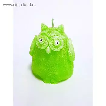 Свеча "Ручная работа" "Сова" 8,5 см. яблочная с белым