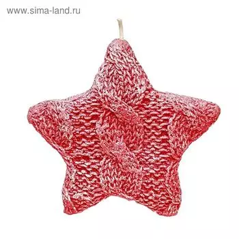 Свеча "Ручная работа" "Звезда вязаная" 11х3 красная