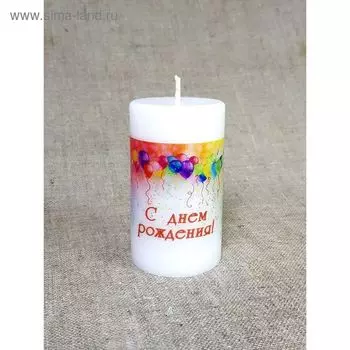 Свеча "С Днём рождения" шары 5,2*9,5