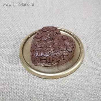 Свеча "Сердце Кофе" на подставке коричневая 9,5х3