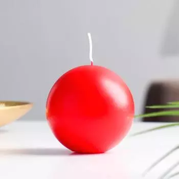 Свеча-шар, 7,5 см, красная