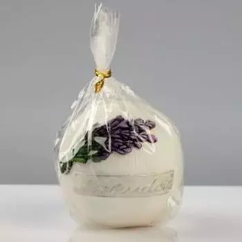 Свеча шар "Лавандовый край", 8 см, белая