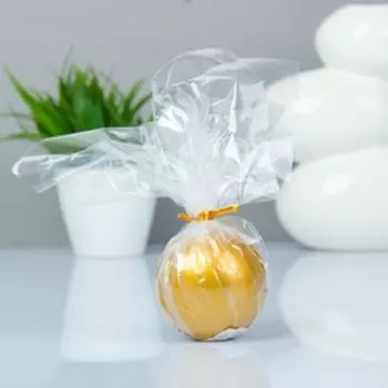 Свеча шар, плёнка, золотая, D=6см
