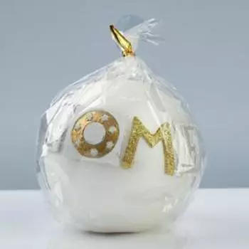 Свеча шар "Sensitive Home", 10 см, жемчужный белый