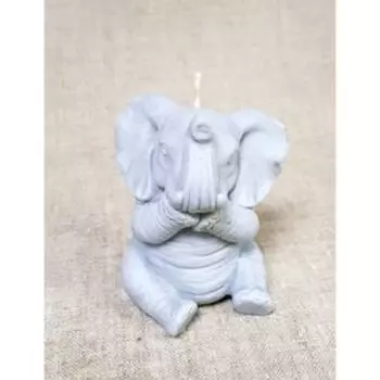 Свеча "Слон красавчик" 8*11,5 серый