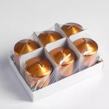 Свеча «Столбик», кофейно-золотая, 5.58 см