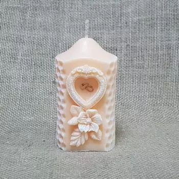 Свеча Свадебная "Камея" абрикосовая 6х11