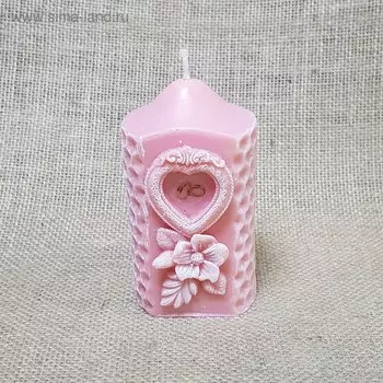 Свеча Свадебная "Камея" пудровая 6х11