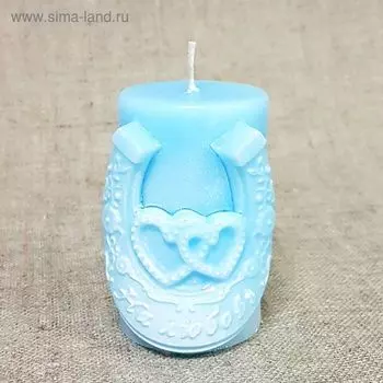 Свеча Свадебная "На любовь" 5,5х8 голубая