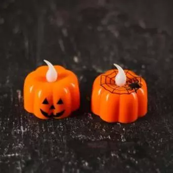 Свеча на Хеллоуин «Тыковка», светодиодная, МИКС