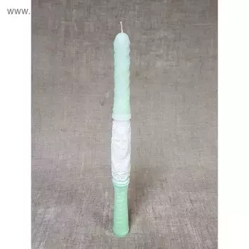 Свеча "Венчальная" мятно-белая 3*34см