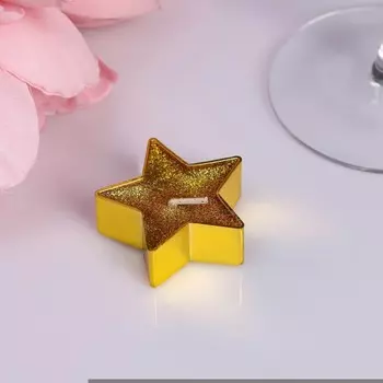 Свеча в гильзе "Звёздочка", набор 12 шт, золотая блёстка