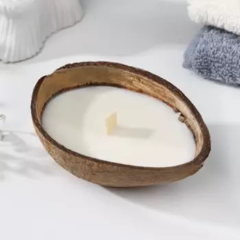 Свеча в кокосе с добавлением воска