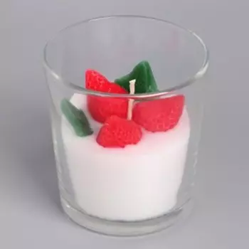 Свеча в стакане «Ягодки», с декором