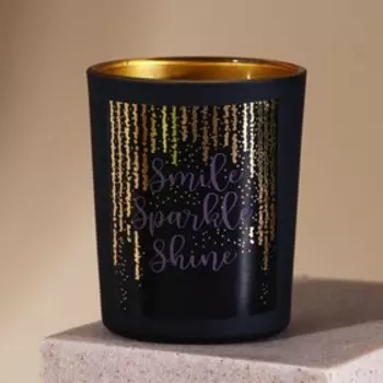 Свеча в стакане "Smile, Sparkle, Shine"