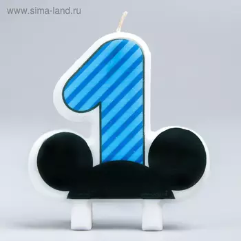 Свеча для торта "Цифра 1", Микки Маус