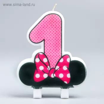 Свеча для торта "Цифра 1", Миннии Маус