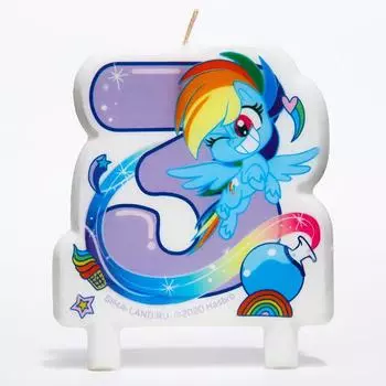 Свеча в торт цифра 3, Little Pony